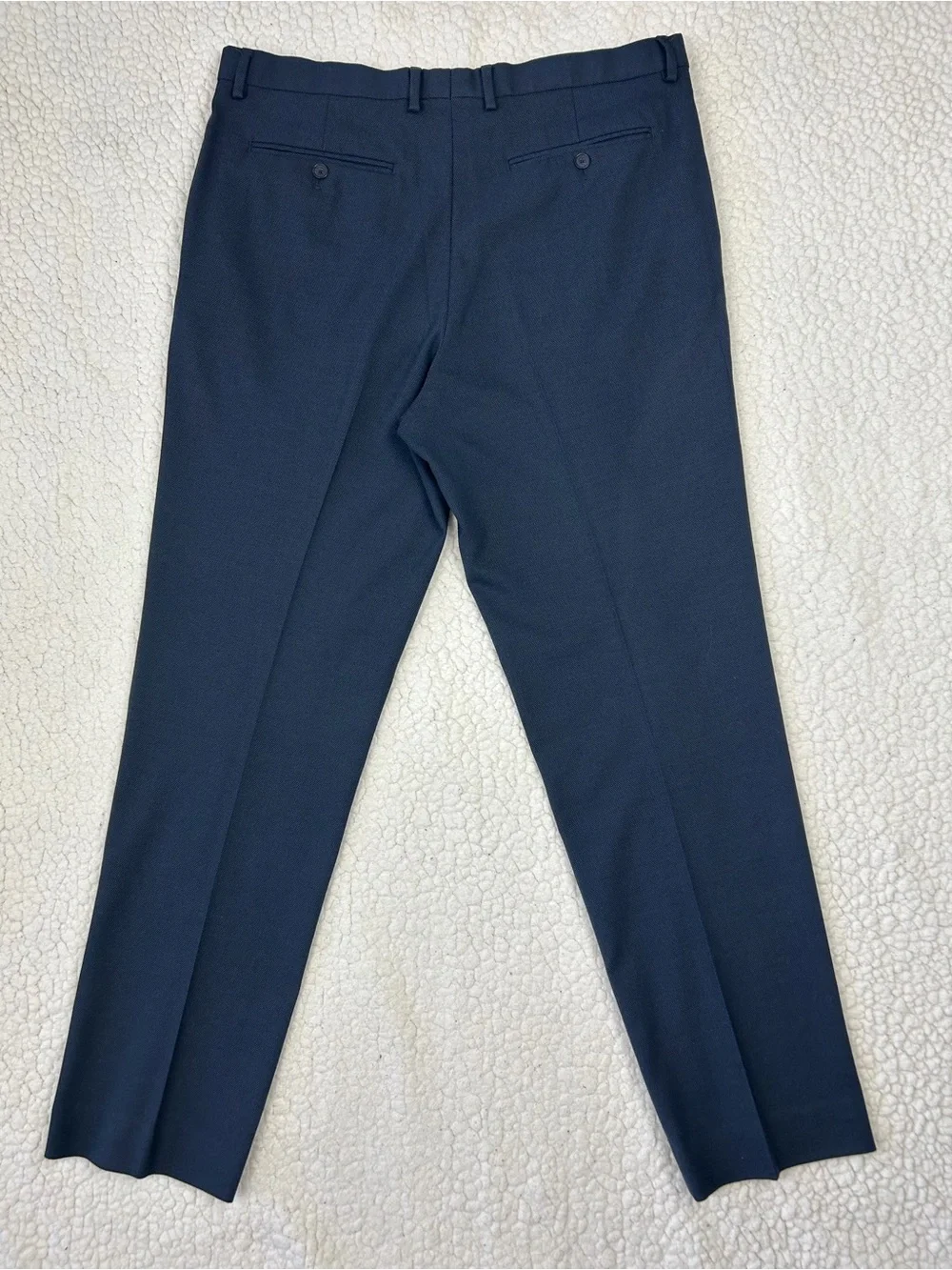 Banana Republic Standard Fit Dress Pants Men's 35W Blue Lined Flat Front